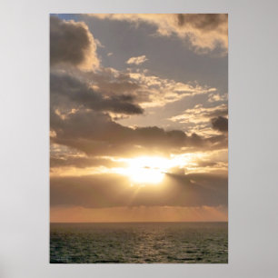 Póster Sunrise Ríos sobre el Océano