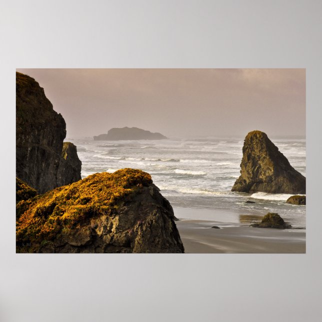 Póster Sunrise Storm Surf and Gold (Frente)