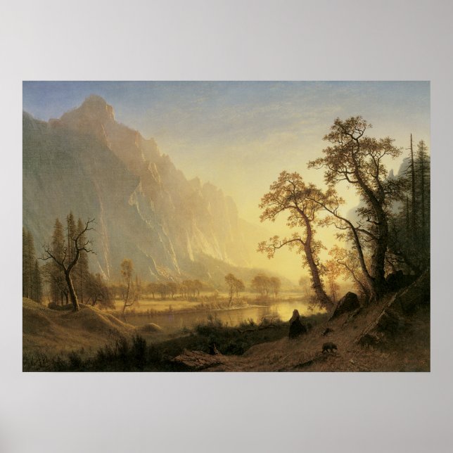 Póster Sunrise, Yosemite Valley por Albert Bierstadt (Frente)
