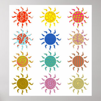 Póster Suns con patrones