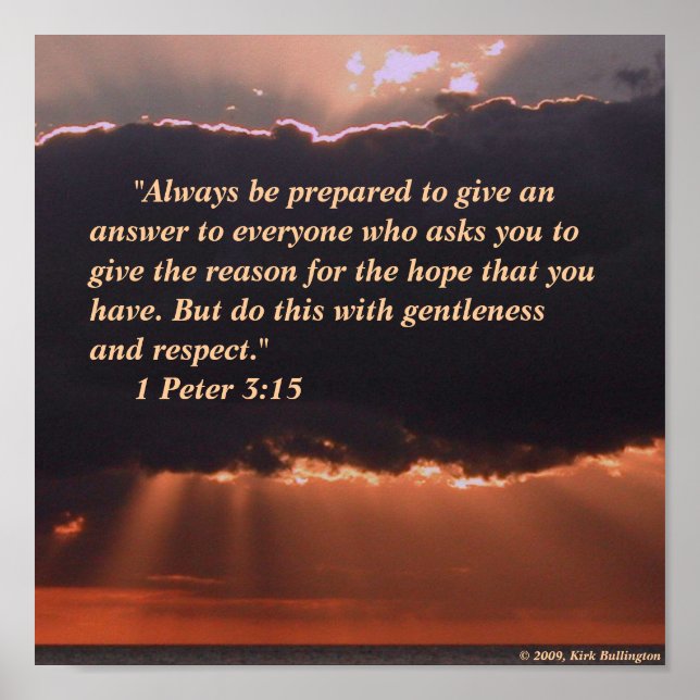 Póster Sunset — 1 Peter 3:15 (Frente)