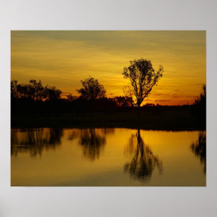 Póster Sunset, agua amarilla Billabong
