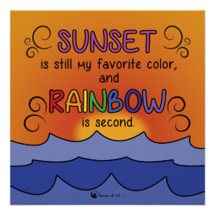 Poster Sunset and Rainbow - Square
