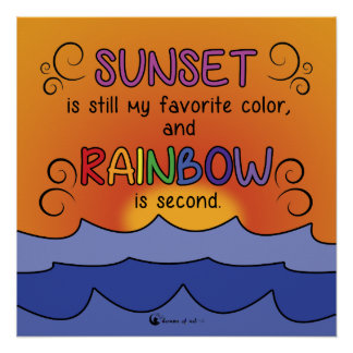 Poster Sunset and Rainbow - Square
