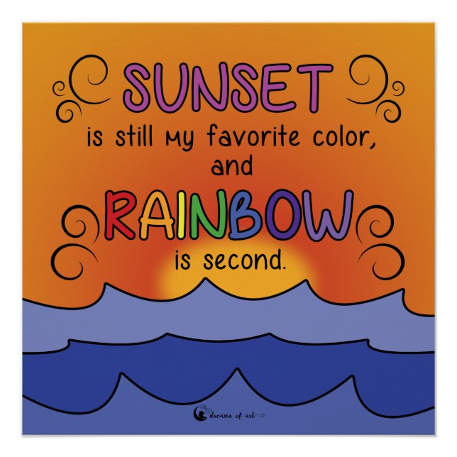 Poster Sunset and Rainbow - Square (Anverso)