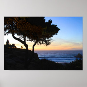 Póster Sunset, Beach House, Cliff