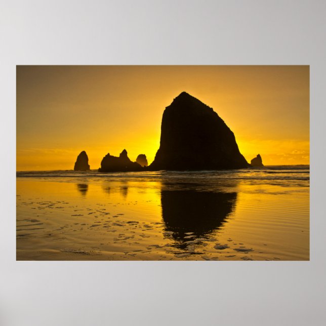 Póster Sunset, Cannon Beach, Oregon, Estados Unidos (Frente)