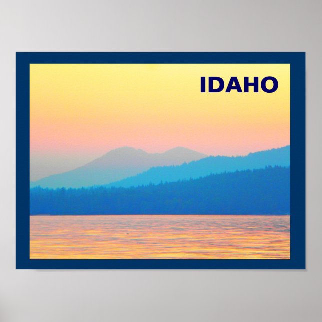 Póster Sunset de cian y salmón (Frente)