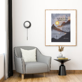 Póster Sunset de la Biblia Verse Mountain