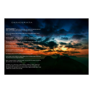Póster Sunset de la Montaña DESIDERATA