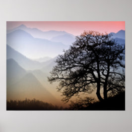 Póster Sunset de la Montaña Smoky de la Parkway Blue Ridg