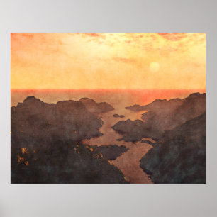 Póster Sunset de las Islas Tropicales