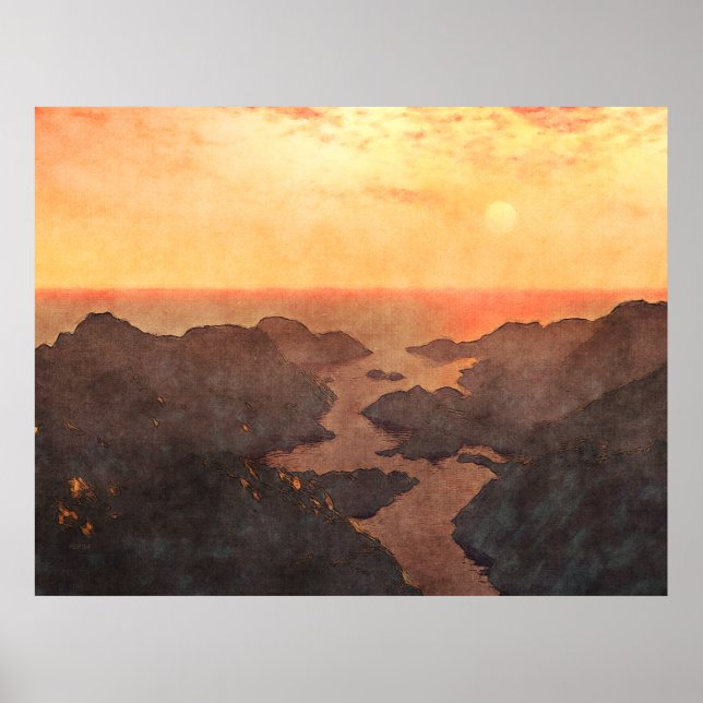 Póster Sunset de las Islas Tropicales (Frente)