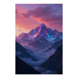 Póster Sunset de montaña irlandés