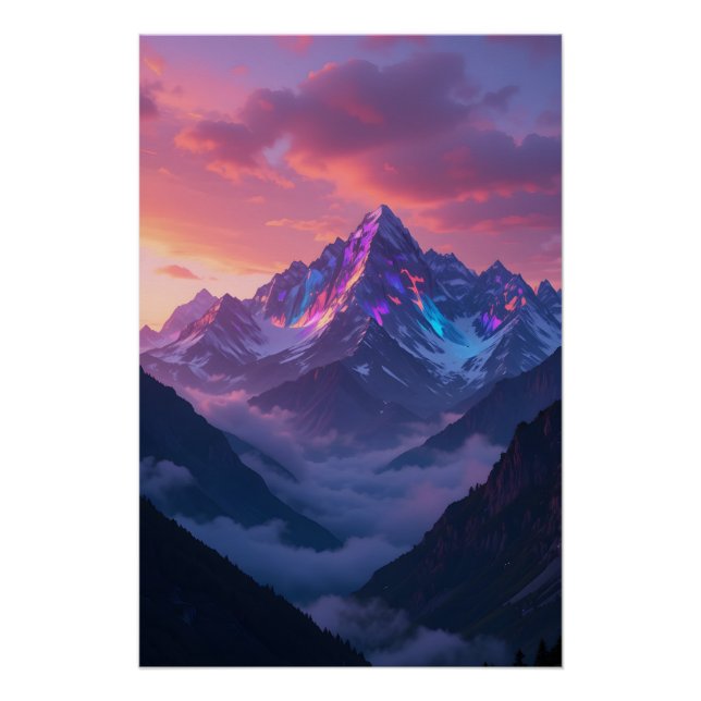 Póster Sunset de montaña irlandés (Anverso)