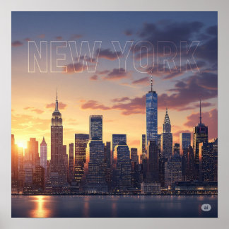 Póster Sunset de Nueva York