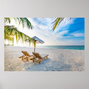 Póster Sunset de playa asombrosa