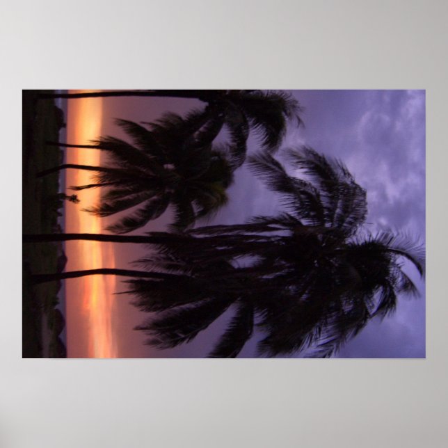 Póster Sunset de playa tropical (Frente)