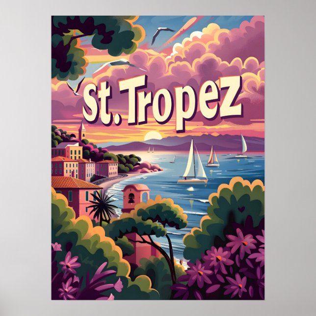 Póster Sunset de St. Tropez (Frente)