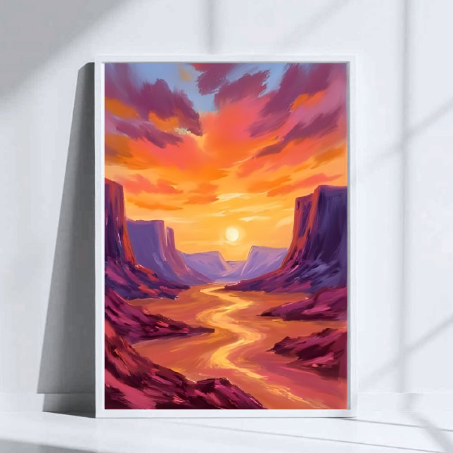 Póster Sunset del cañón del desierto | Pintura amarilla (Subido por el creador)