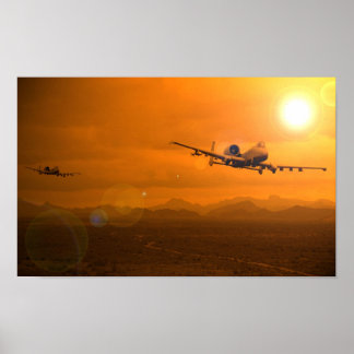 Póster Sunset del desierto A-10