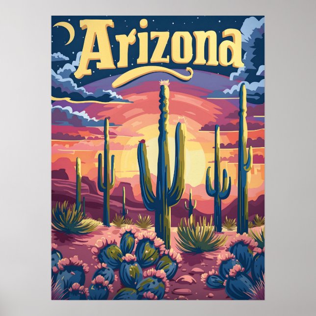 Póster Sunset del desierto de Arizona (Frente)
