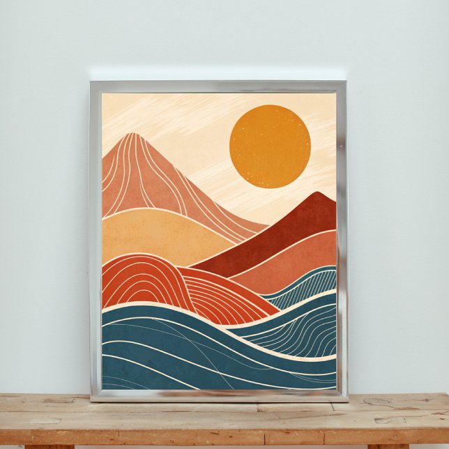 Póster Sunset del desierto moderno de mediados del siglo (Subido por el creador)