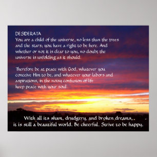 Póster Sunset DESIDERATA