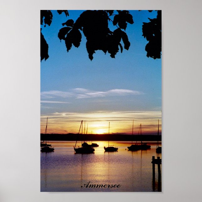 Póster Sunset en Ammersee (Frente)