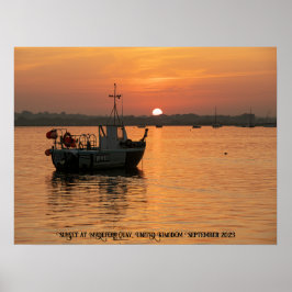 Póster Sunset en el muelle de Mudeford, Reino Unido