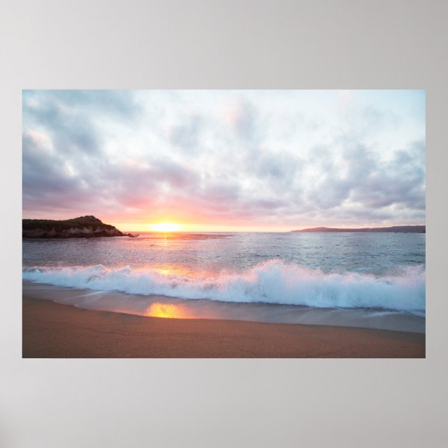 Póster Sunset en la costa del Pacífico en Monterey, Calif (Frente)