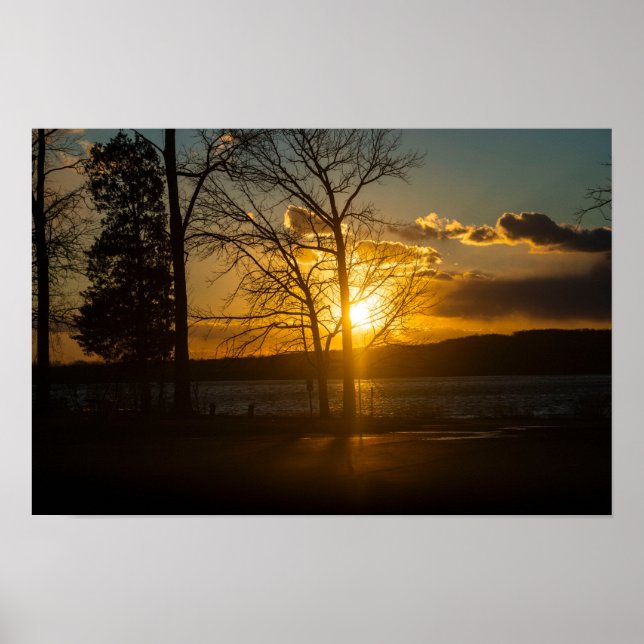 Póster Sunset en Peace Valley Park (Frente)