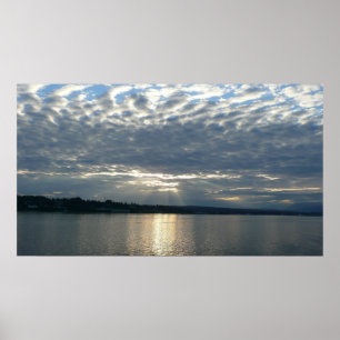 Póster Sunset in British Columbia Canadian Seascape