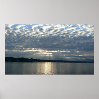 Póster Sunset in British Columbia Canadian Seascape