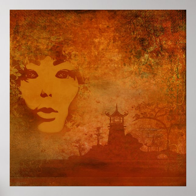 Póster Sunset japonés (Frente)