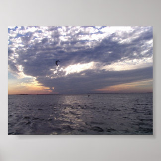 Póster Sunset Kiteboarding