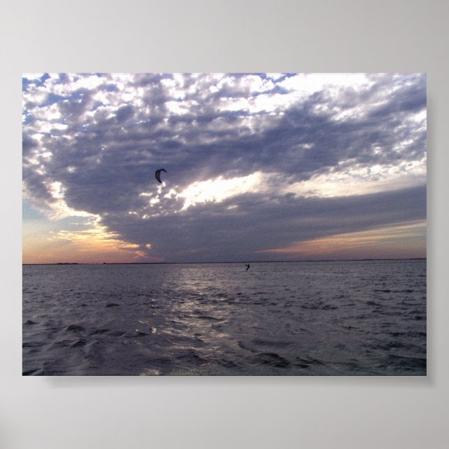Póster Sunset Kiteboarding (Frente)