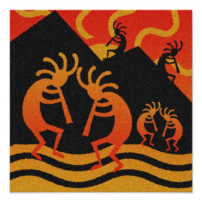 Póster Sunset Kokopelli, el desierto del suroeste (Anverso)