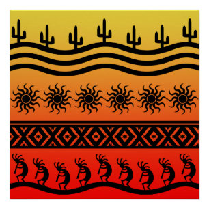 Póster Sunset Kokopelli, el desierto del suroeste