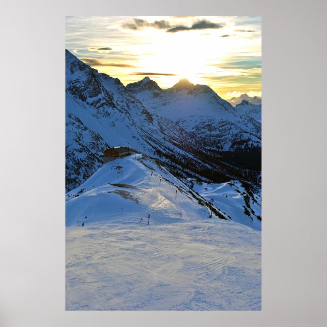 Póster Sunset Lech am Arlberg Austrian Alps Austria Photo (Frente)