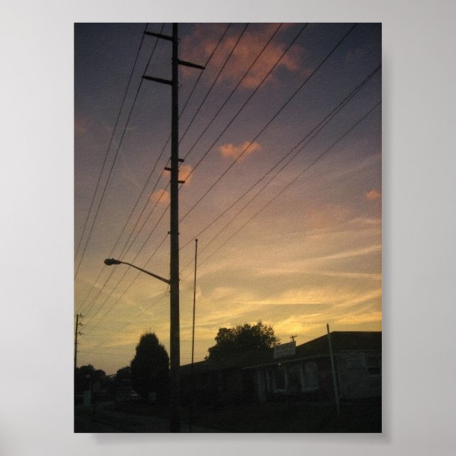 Póster Sunset Louisville Ky y Telephone Pole (Frente)