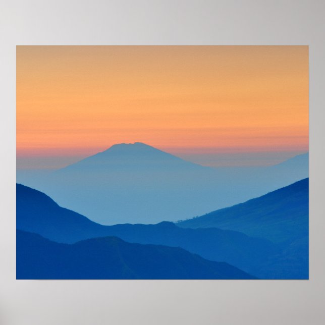 Póster Sunset Mountains Resumen del paisaje (Frente)