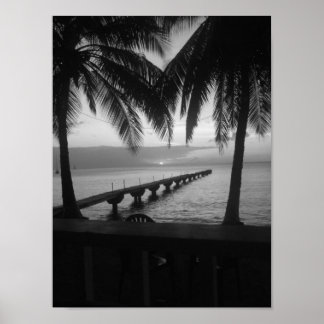 Póster Sunset negro y blanco en Dominica