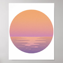 Póster Sunset Ocean Minimalist Poster – Hand-Drawn Tropic