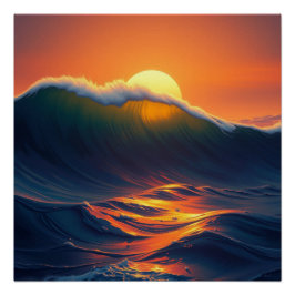 Póster sunset ocean wall art