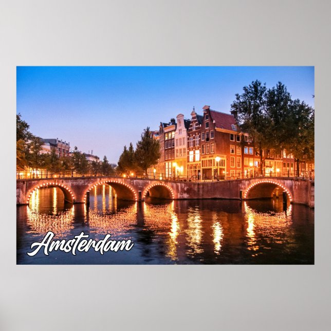 Póster Sunset Over Amsterdam, Países Bajos (Frente)