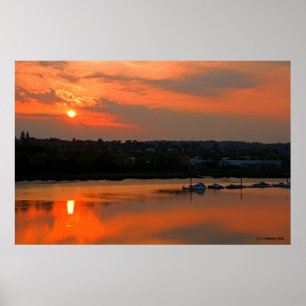 Póster Sunset Over Medway Print