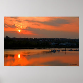 Póster Sunset Over Medway Print