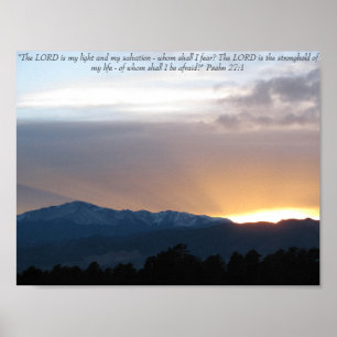 Póster Sunset over Pike's Peak - Psalm 27:1