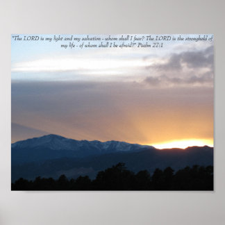 Póster Sunset over Pike's Peak - Psalm 27:1